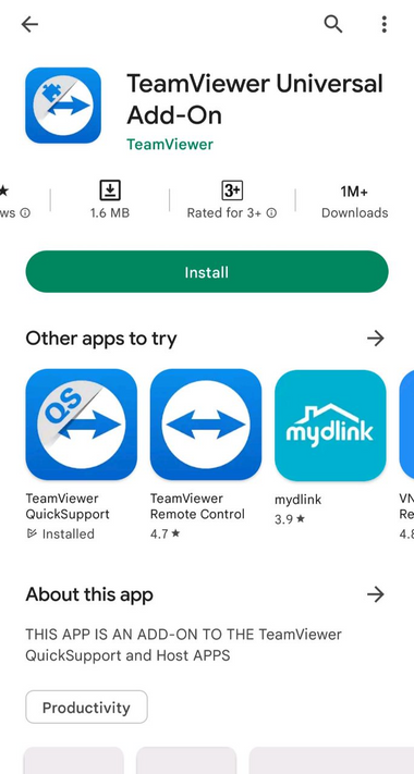 Remote installation with QuickSupport (Android) – Help Center